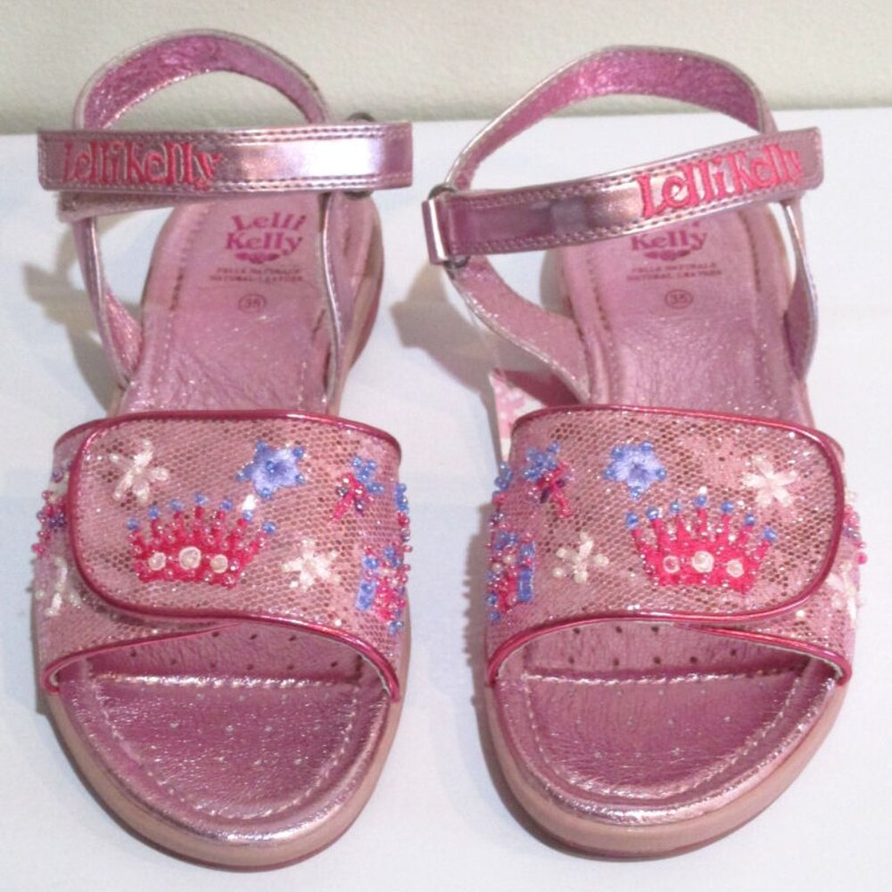 NEW sz 23/6.5 Toddler Sparkly Glitter Beaded Princess Sandals Lelli Kelly